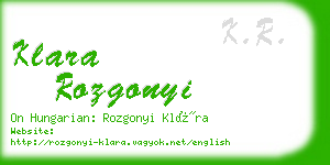 klara rozgonyi business card